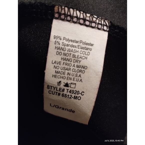 Y2K Windsor Women's size L Fish Net Sequin Floral Hi-Low Whimsigoth Peplum Top - Picture 10 of 12